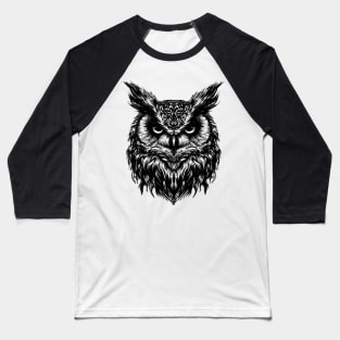 The Creepy Owl's Stare Baseball T-Shirt